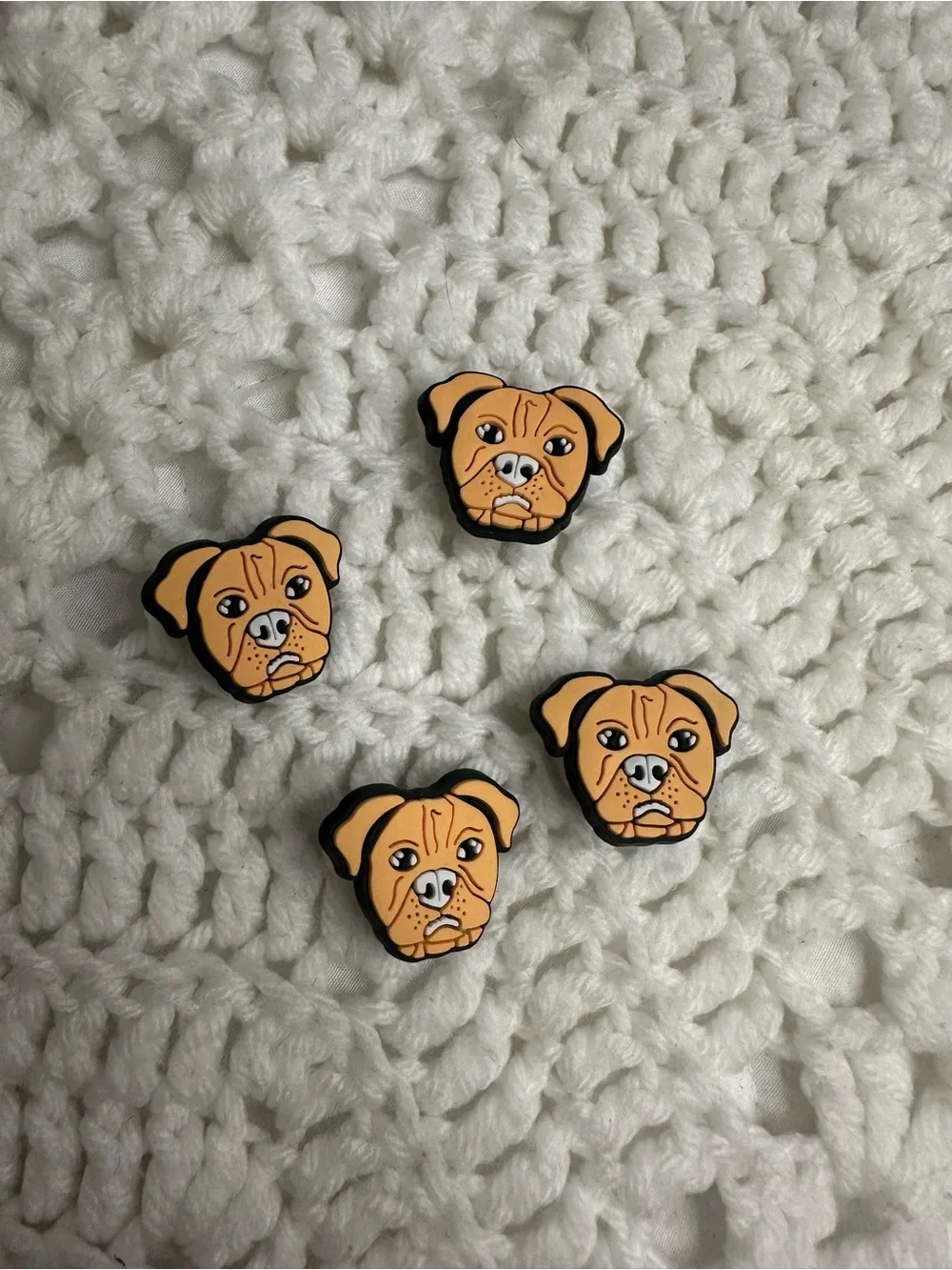 4 Boxer Dog Crocs Jibbitz Charms Shoe Accessories Pet Lover Lot Pit bull